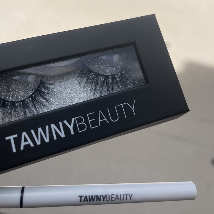 Tawny Beauty, Lashes and Lash glue set, Black-owned, Woman-owned cosmetic makeup brand in Atlanta, Georgia